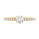 5 MM Lab Grown Diamond Simple Engagement Ring with Side Stones Lab - ( EF-VS ) - Rosec Jewels