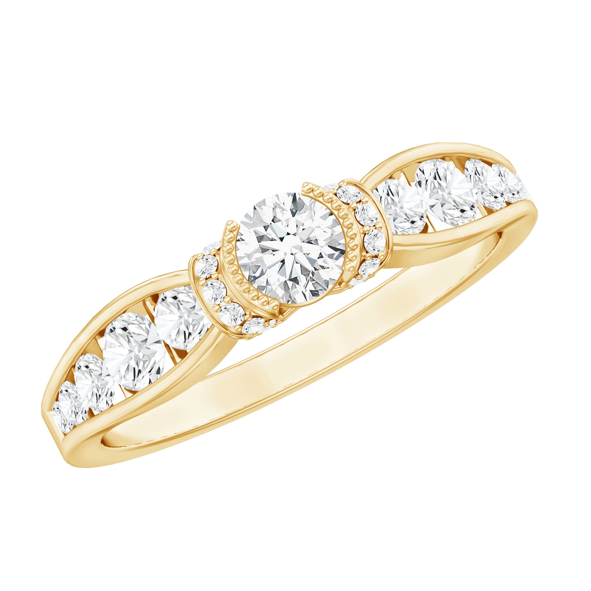 Certified Lab Grown Diamond Minimalist Engagement Ring Lab - ( EF-VS ) - Rosec Jewels