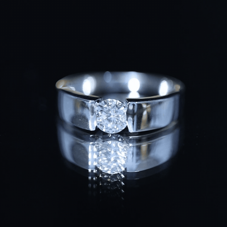 0.4 Carat Tension Mount Set Lab Grown Diamond Solitaire Band Ring Lab - ( EF-VS ) - Rosec Jewels