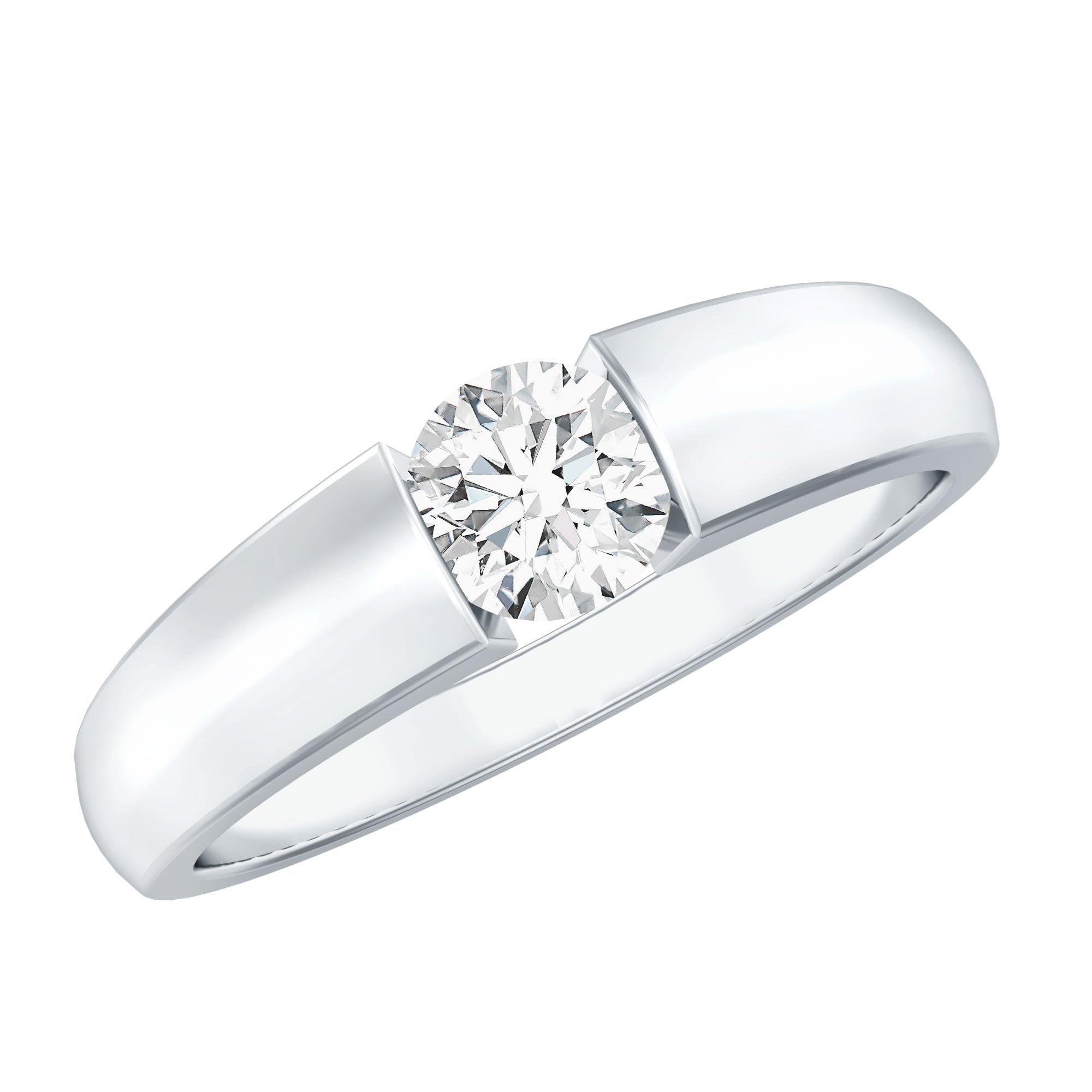 Rosec Jewels-Lab Grown Diamond 5 MM Solitaire Band Ring