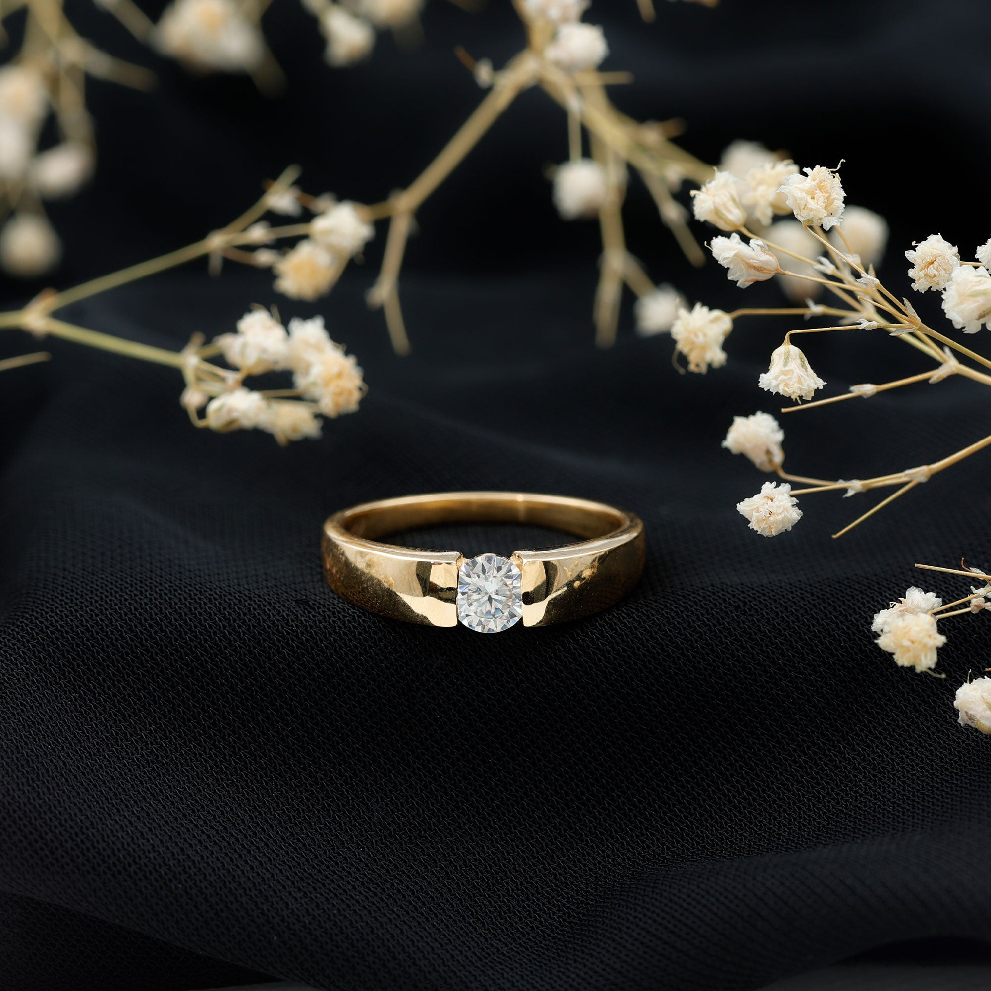 Rosec Jewels-Lab Grown Diamond 5 MM Solitaire Band Ring