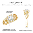 Certified Lab Grown Diamond Art Deco Engagement Ring For Women Lab - ( EF-VS ) - Rosec Jewels