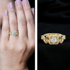 Certified Lab Grown Diamond Art Deco Engagement Ring For Women Lab - ( EF-VS ) - Rosec Jewels