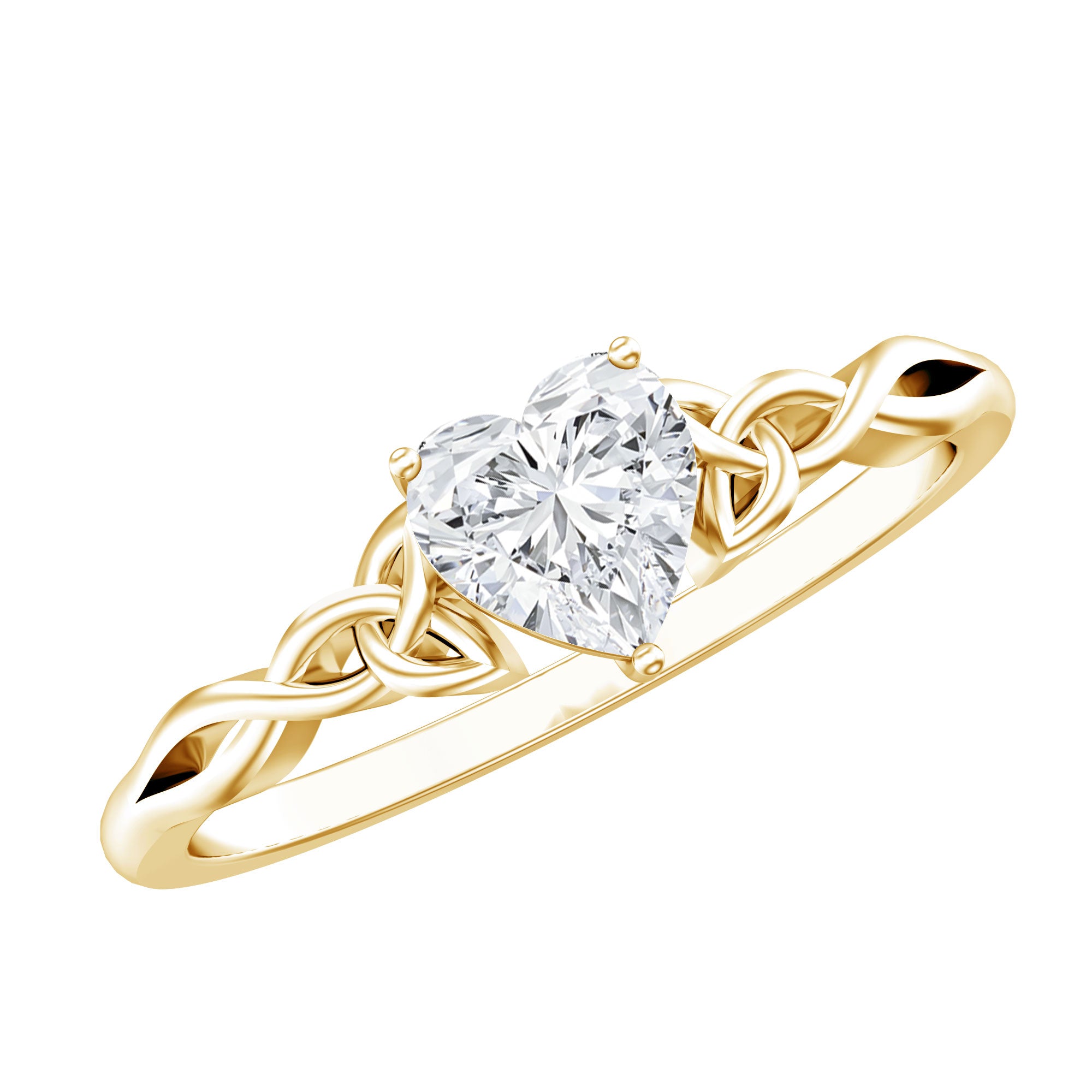 Certified Lab Grown Diamond 5 MM Heart Promise Ring Lab - ( EF-VS ) - Rosec Jewels