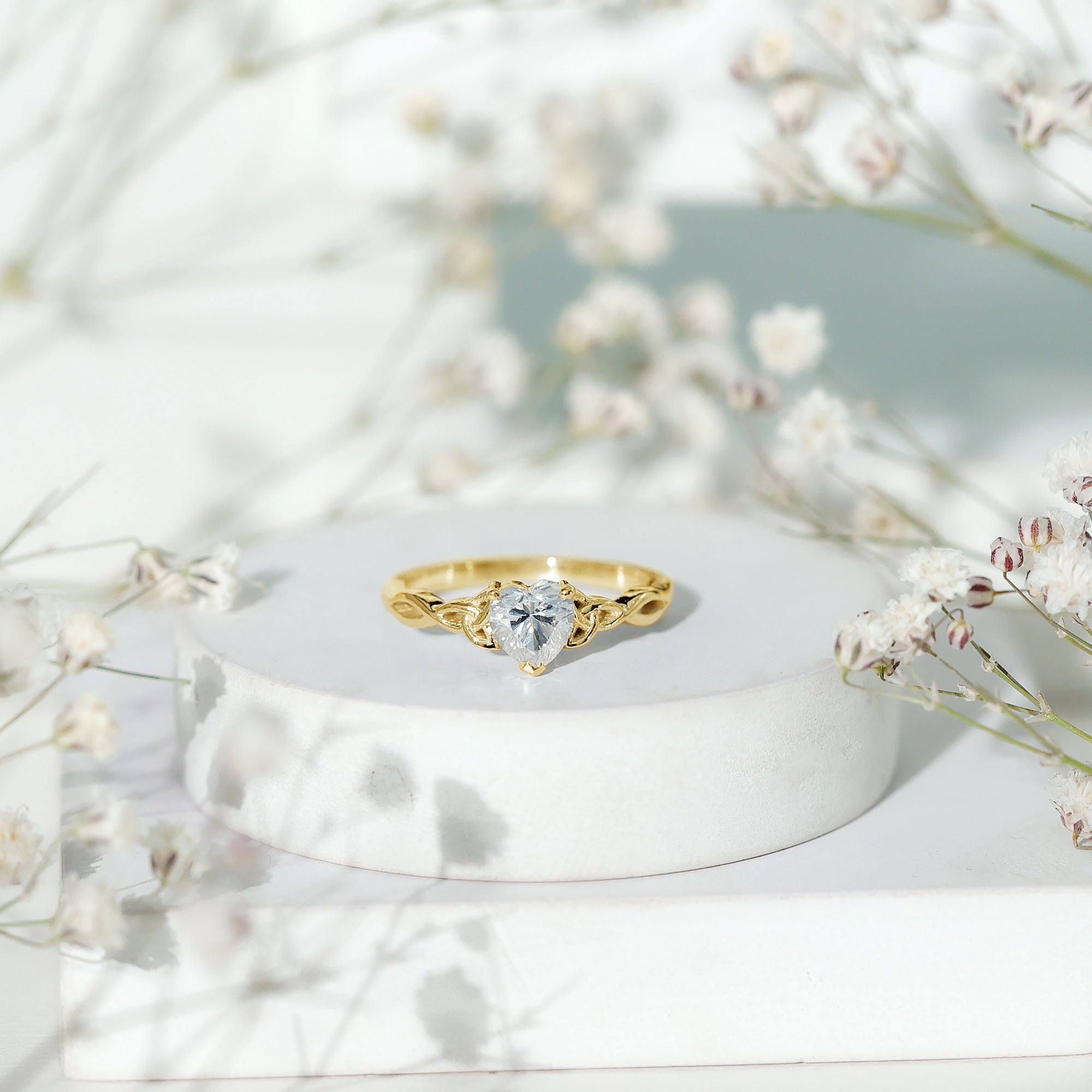 Certified Lab Grown Diamond 5 MM Heart Promise Ring Lab - ( EF-VS ) - Rosec Jewels