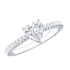 Certified 5 MM Heart Lab Grown Diamond Solitaire Promise Ring Lab - ( EF-VS ) - Rosec Jewels