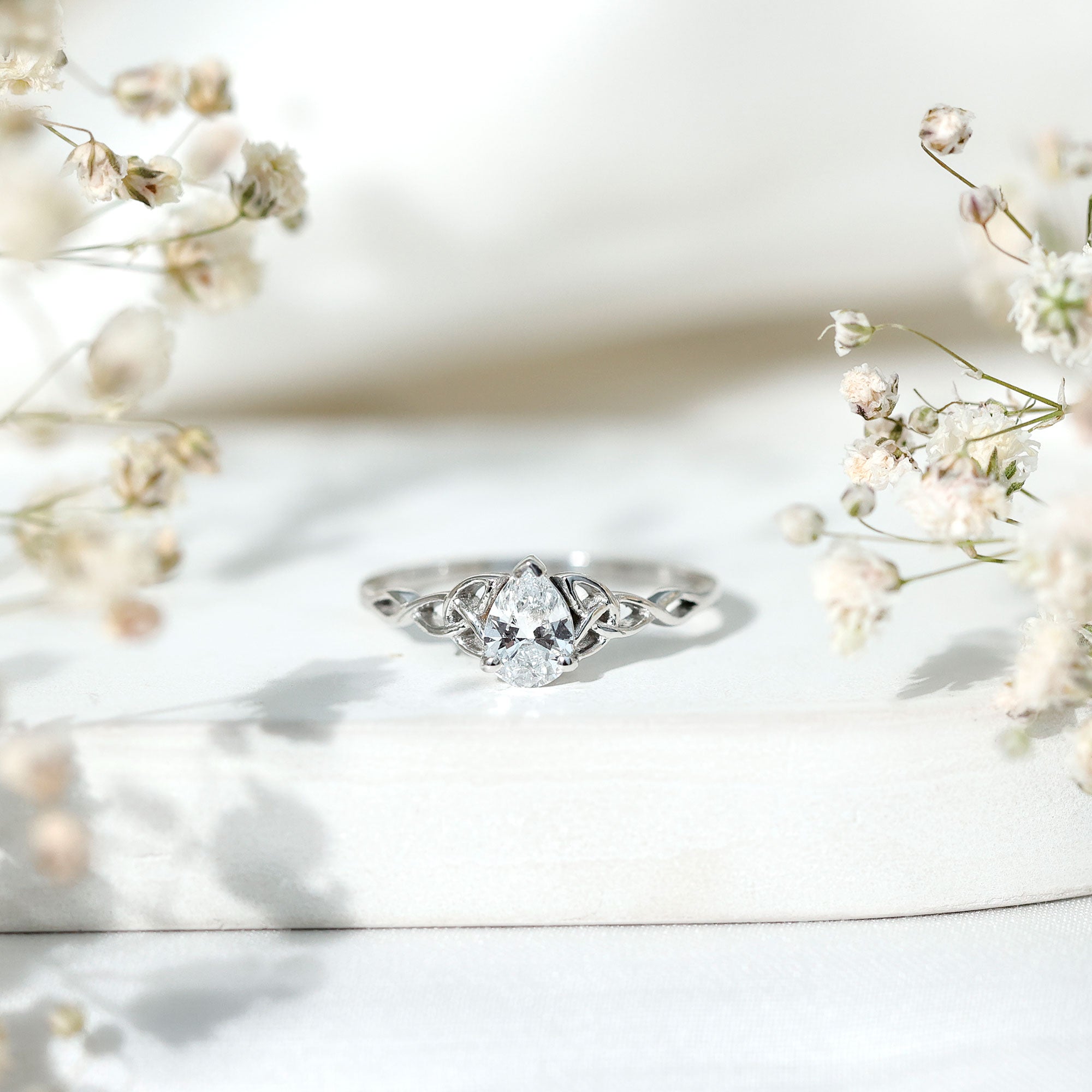 Rosec Jewels-Lab Grown Diamond 5X7 MM Teardrop Solitaire Engagement Ring