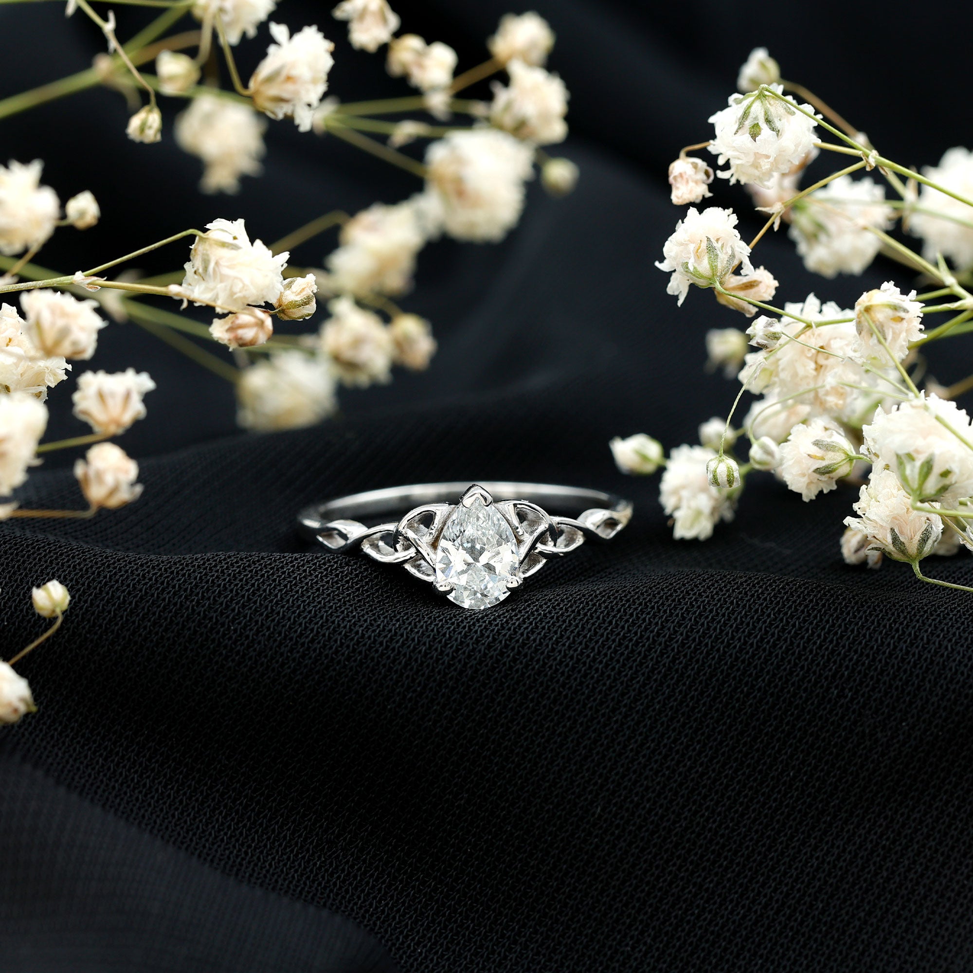Rosec Jewels-Lab Grown Diamond 5X7 MM Teardrop Solitaire Engagement Ring