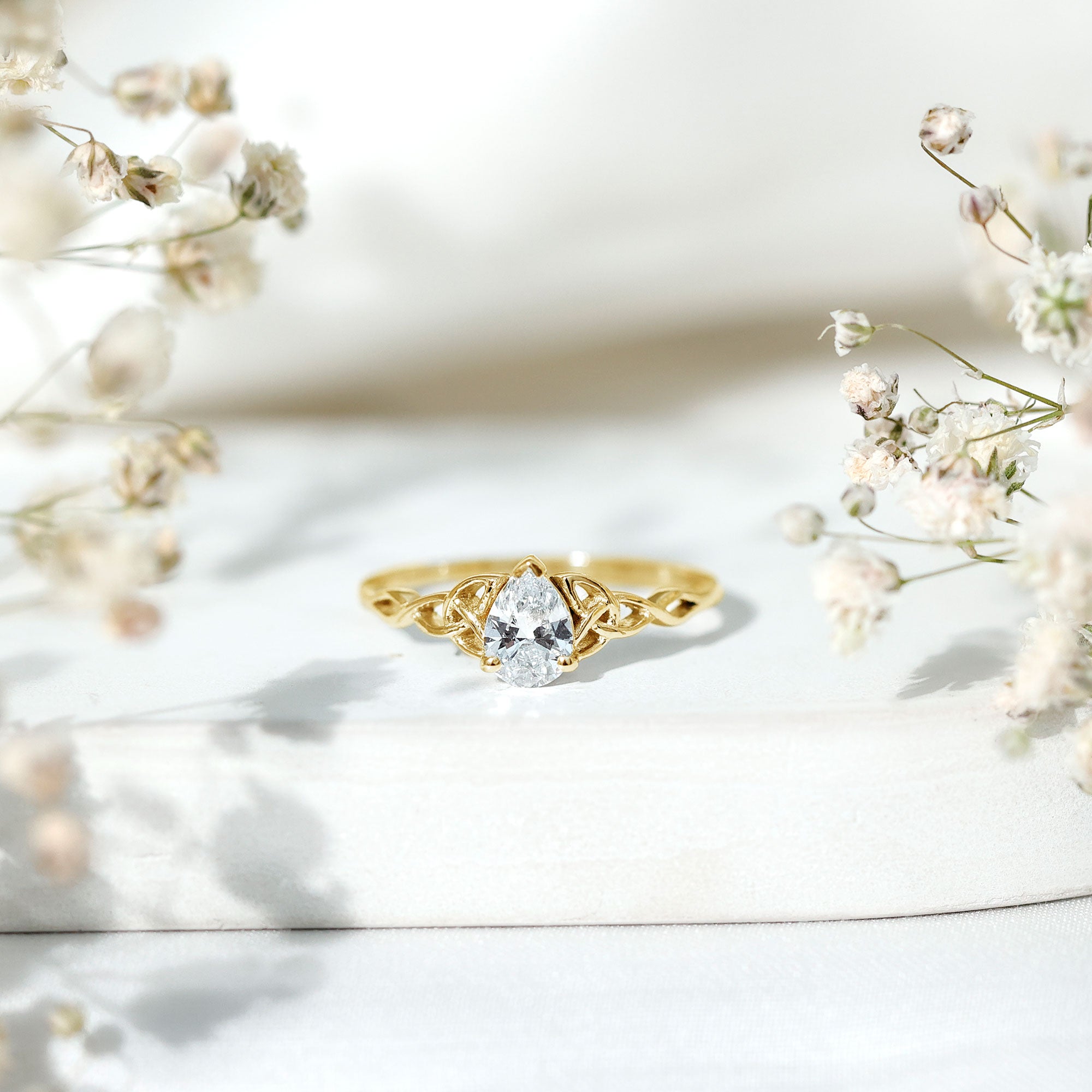 Rosec Jewels-Lab Grown Diamond 5X7 MM Teardrop Solitaire Engagement Ring