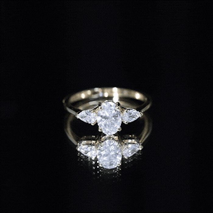 Rosec Jewels-Lab Grown Diamond Past Present Future Engagement Ring For Women