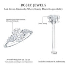 Lab Grown Diamond Past Present Future Engagement Ring For Women Lab - ( EF-VS ) - Rosec Jewels