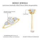 Lab Grown Diamond Past Present Future Engagement Ring For Women Lab - ( EF-VS ) - Rosec Jewels