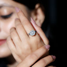 Certified Lab Grown Diamond Flower Engagement Ring Lab - ( EF-VS ) - Rosec Jewels