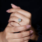 Certified Lab Grown Diamond Flower Engagement Ring Lab - ( EF-VS ) - Rosec Jewels