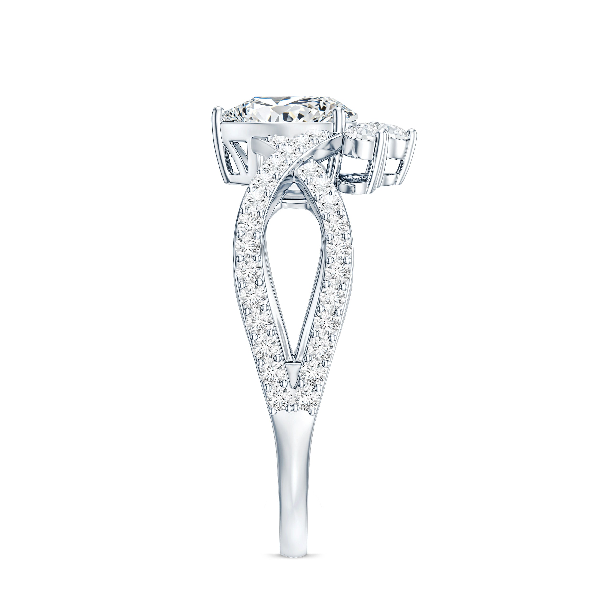 Rosec Jewels-Lab Grown Diamond Teardrop Designer Engagement Ring