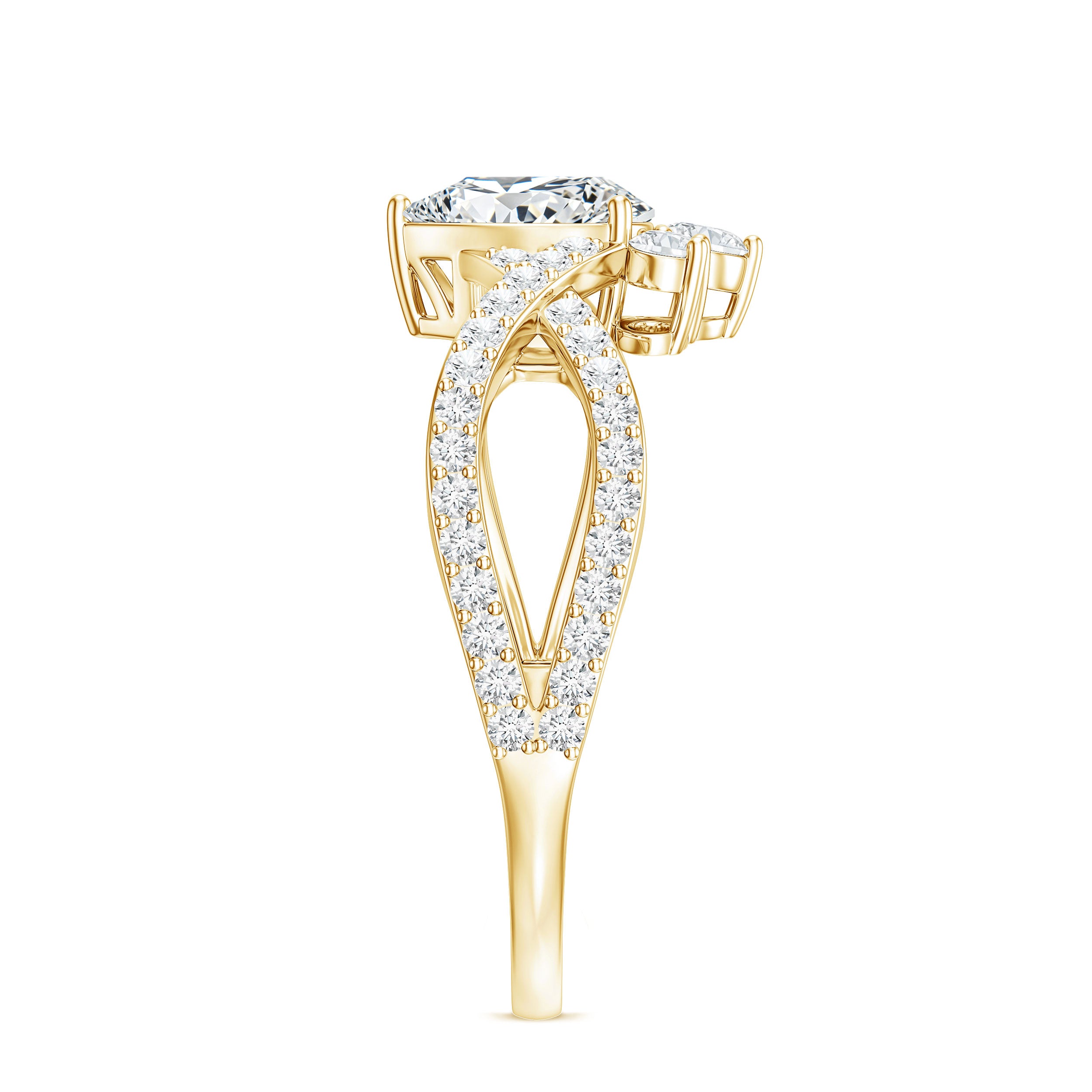 Rosec Jewels-Lab Grown Diamond Teardrop Designer Engagement Ring