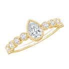 Lab Grown Diamond 5X7 MM Pear Shaped Engagement Ring With Side Stones Lab - ( EF-VS ) - Rosec Jewels