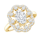Certified Lab Grown Diamond Statement Engagement Ring Lab - ( EF-VS ) - Rosec Jewels