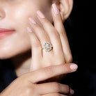 Certified Lab Grown Diamond Statement Engagement Ring Lab - ( EF-VS ) - Rosec Jewels