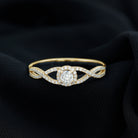 Certified Lab Grown Diamond Halo Criss Cross Engagement Ring Lab - ( EF-VS ) - Rosec Jewels