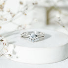Lab Grown Diamond Minimal Engagement Ring With Enhancer Lab - ( EF-VS ) - Rosec Jewels