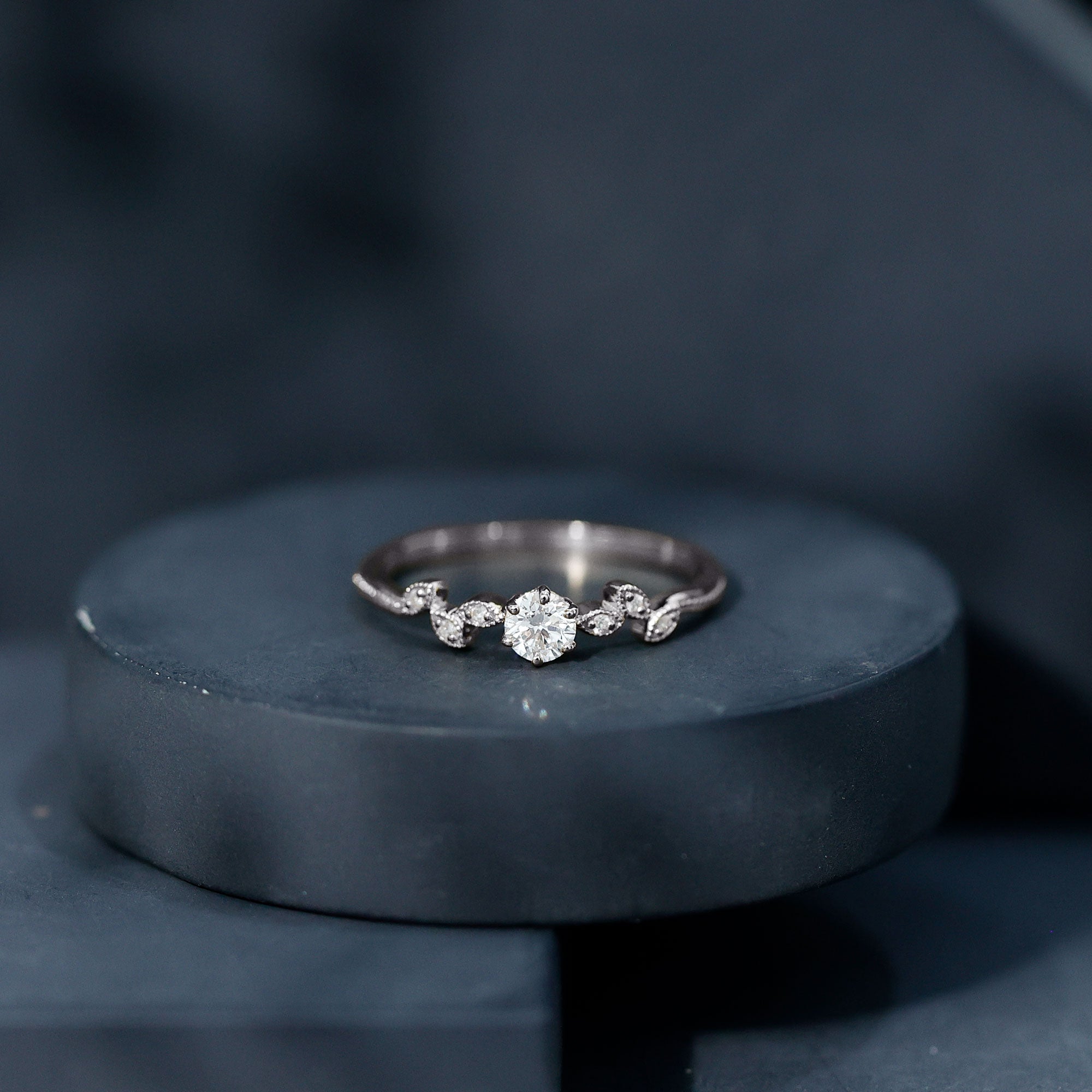Certified Lab Grown Diamond Minimalist Promise Ring Lab - ( EF-VS ) - Rosec Jewels
