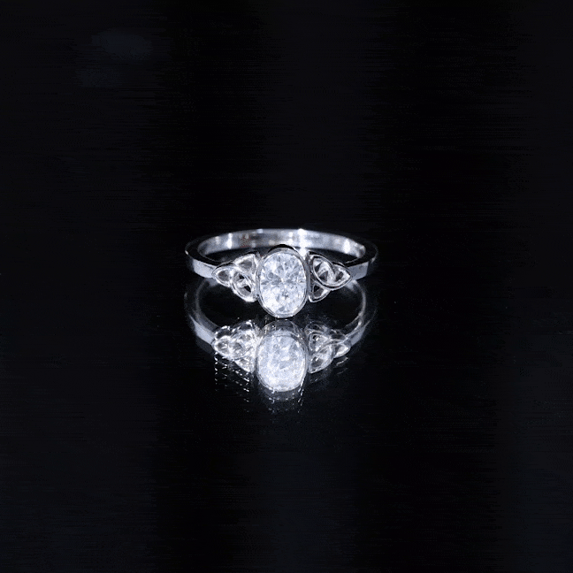 Rosec Jewels-5X7 MM Oval Lab Grown Diamond Celtic Knot Engagement Ring