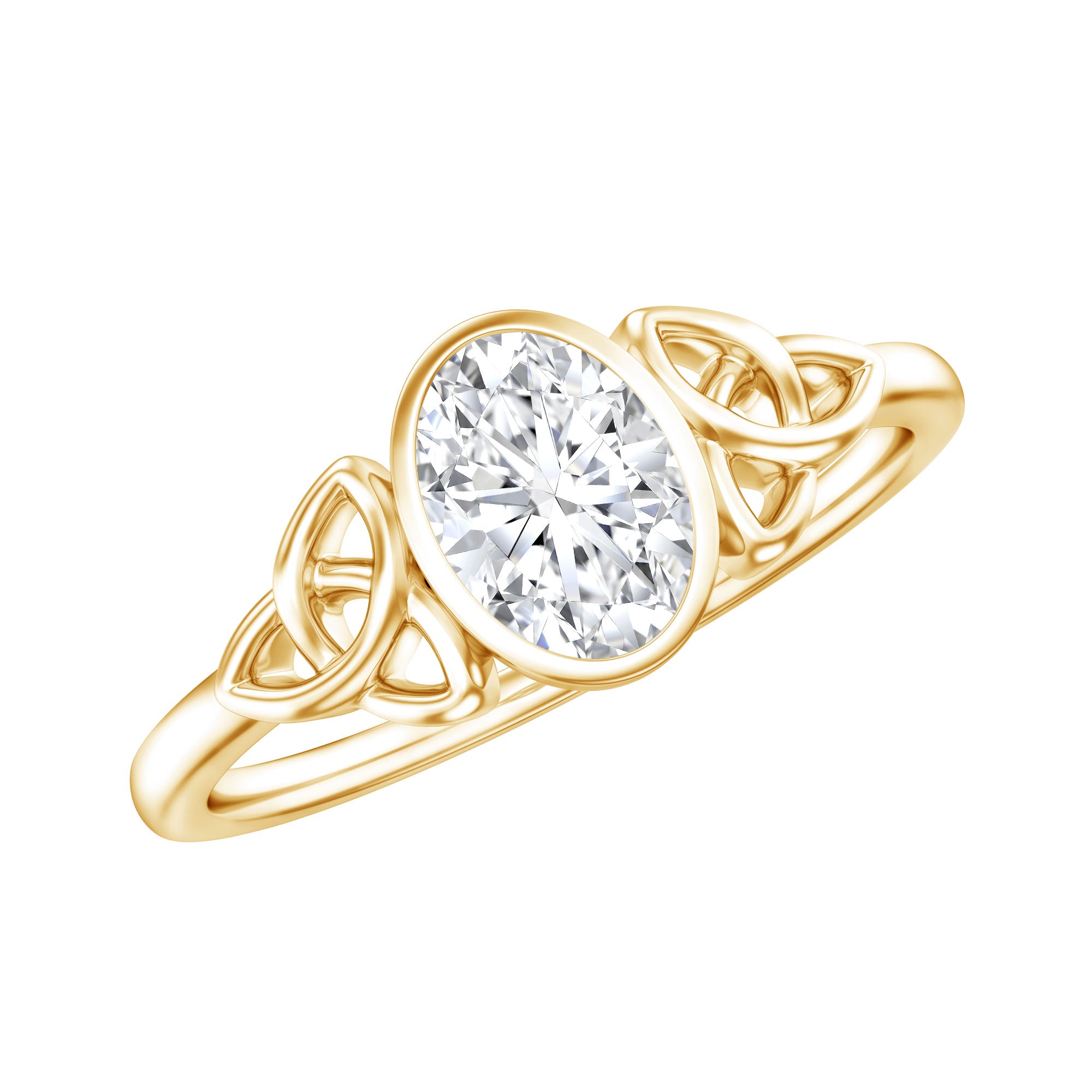 Rosec Jewels-5X7 MM Oval Lab Grown Diamond Celtic Knot Engagement Ring