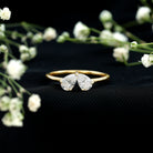 Certified Lab Grown Diamond 2 Stone Promise Ring Lab - ( EF-VS ) - Rosec Jewels