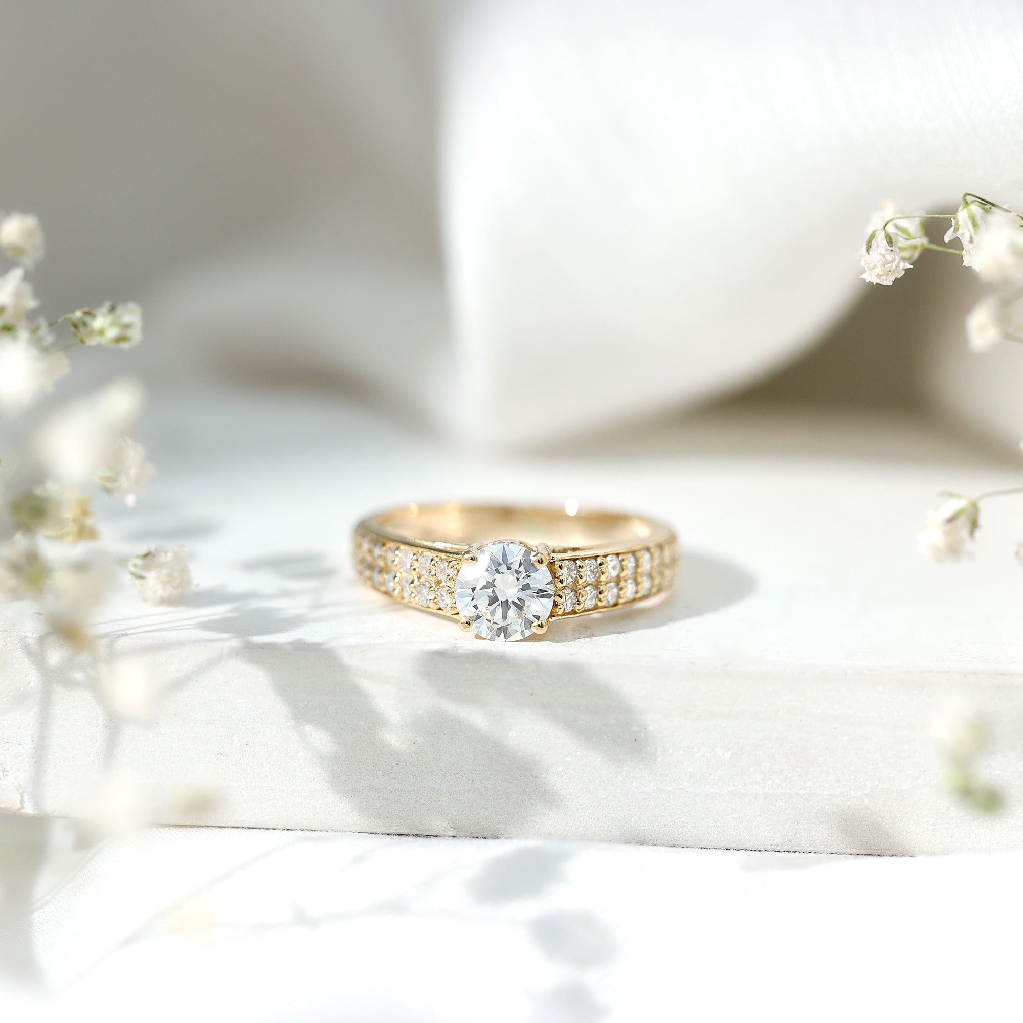 Rosec Jewels-Certified Lab Grown Diamond 1Ct Engagement Ring With Side Stones