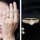 Rosec Jewels-Certified Lab Grown Diamond 1Ct Engagement Ring With Side Stones