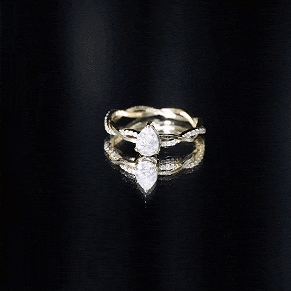 Rosec Jewels-Lab Grown Diamond 5X7 MM Pear Shaped Engagement Ring