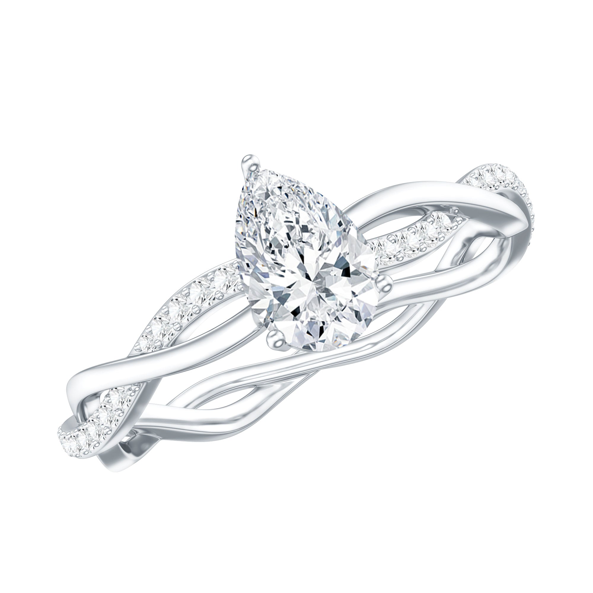 Rosec Jewels-Lab Grown Diamond 5X7 MM Pear Shaped Engagement Ring