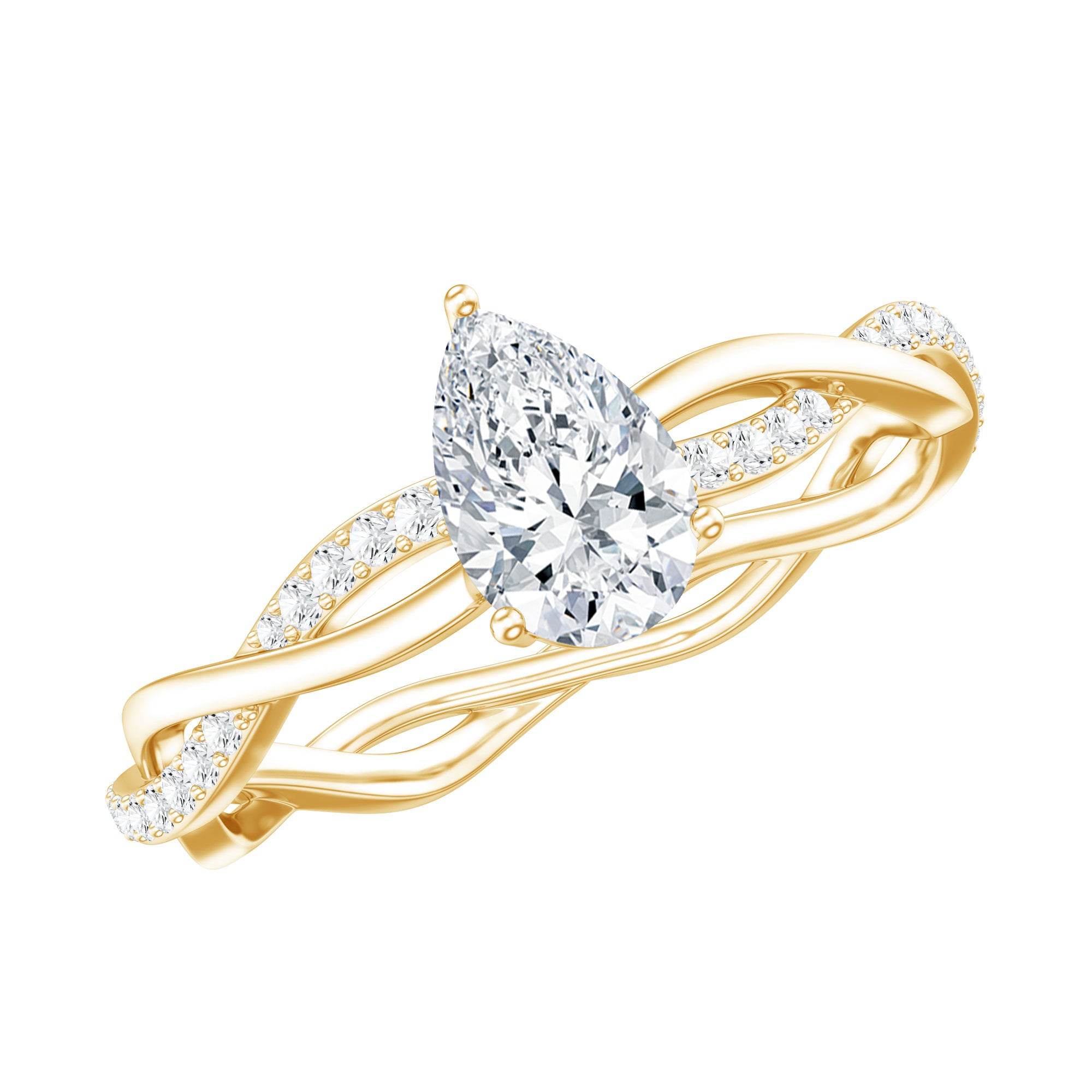 Rosec Jewels-Lab Grown Diamond 5X7 MM Pear Shaped Engagement Ring