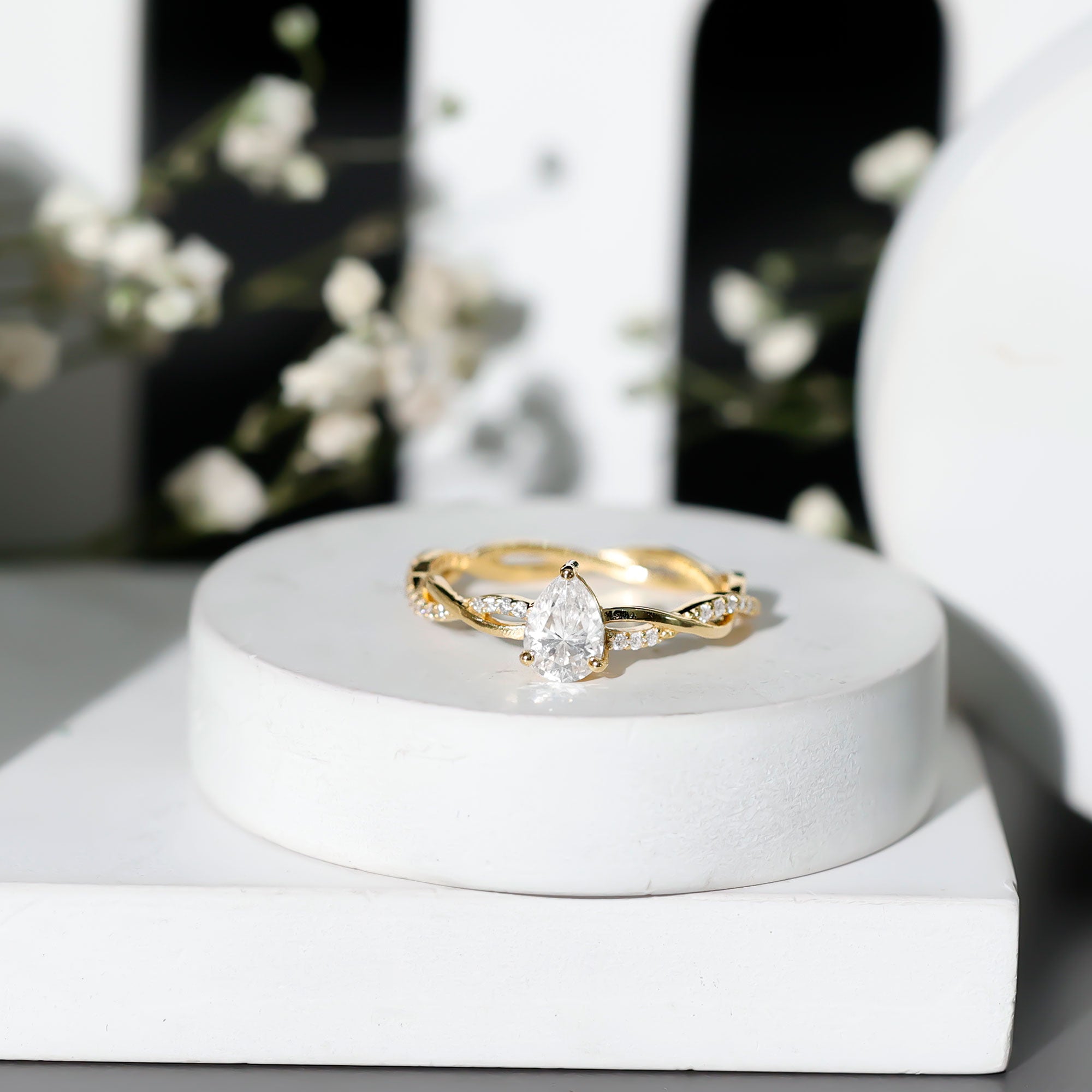 Rosec Jewels-Lab Grown Diamond 5X7 MM Pear Shaped Engagement Ring