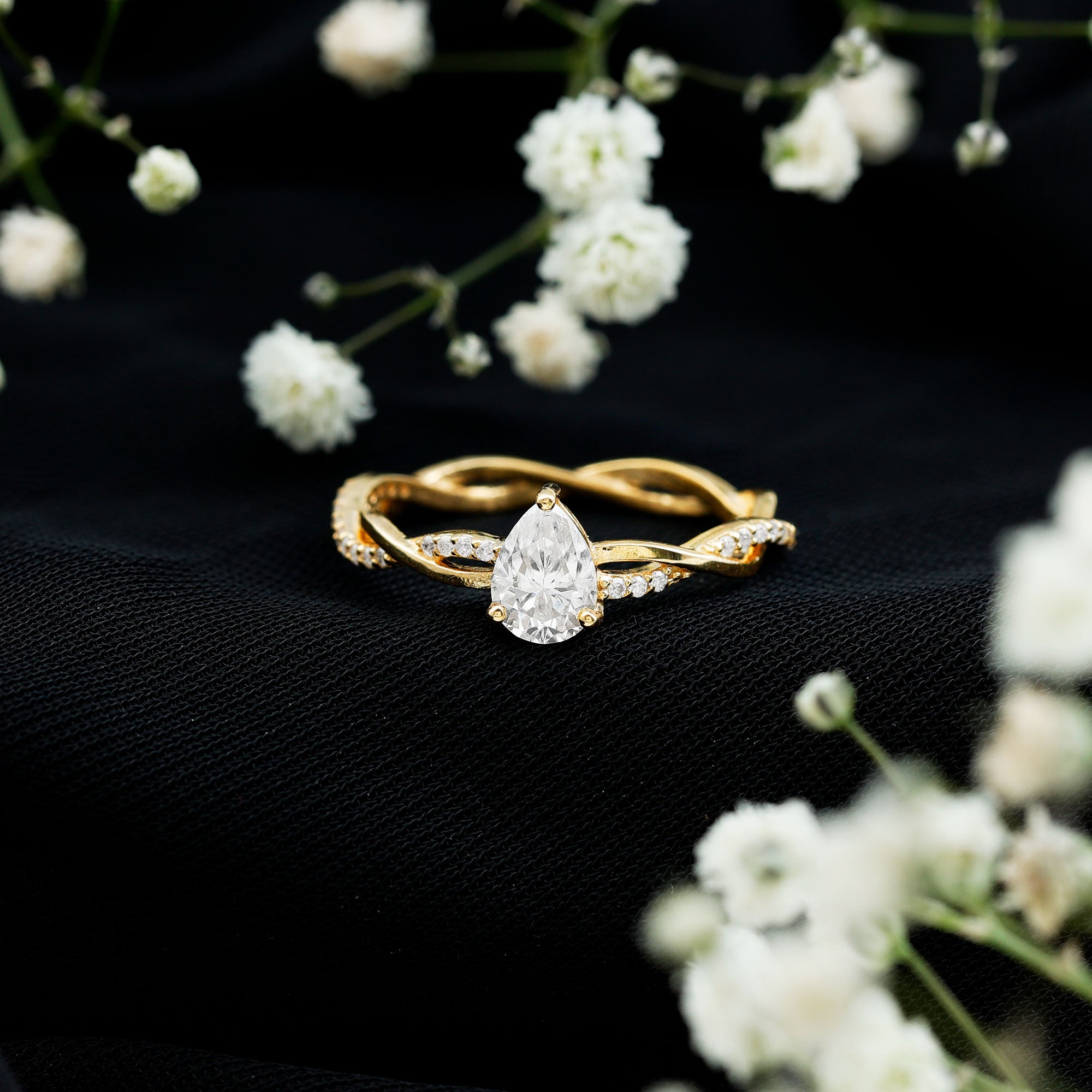 Rosec Jewels-Lab Grown Diamond 5X7 MM Pear Shaped Engagement Ring