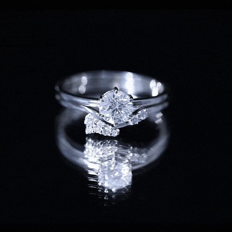Certified 6 MM Lab Grown Diamond Designer Bridal Ring Set Lab - ( EF-VS ) - Rosec Jewels