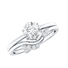 Certified 6 MM Lab Grown Diamond Designer Bridal Ring Set Lab - ( EF-VS ) - Rosec Jewels