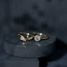 Certified 6 MM Lab Grown Diamond Designer Bridal Ring Set Lab - ( EF-VS ) - Rosec Jewels