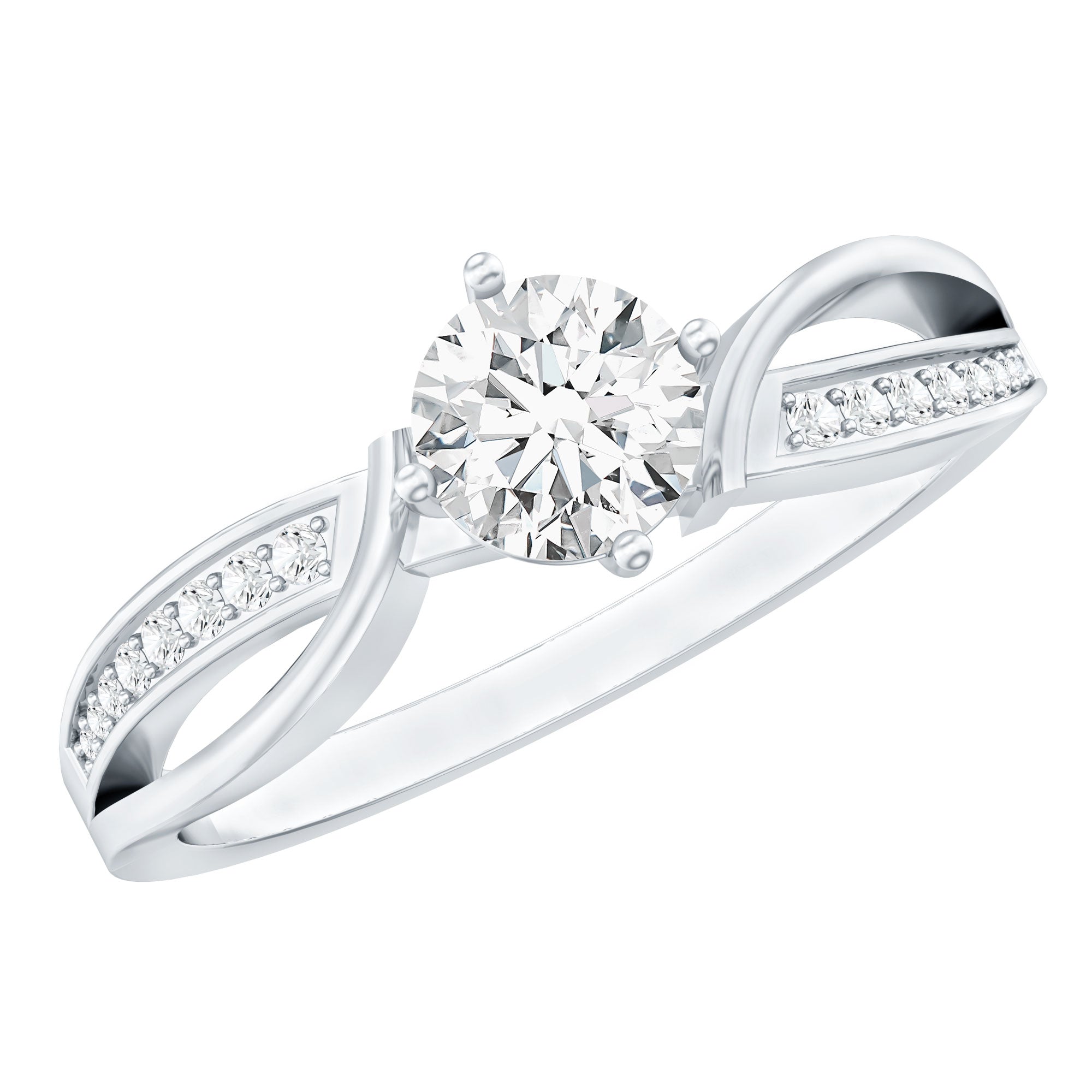 Certified Lab Grown Diamond 5 MM Infinity Engagement Ring Lab - ( EF-VS ) - Rosec Jewels