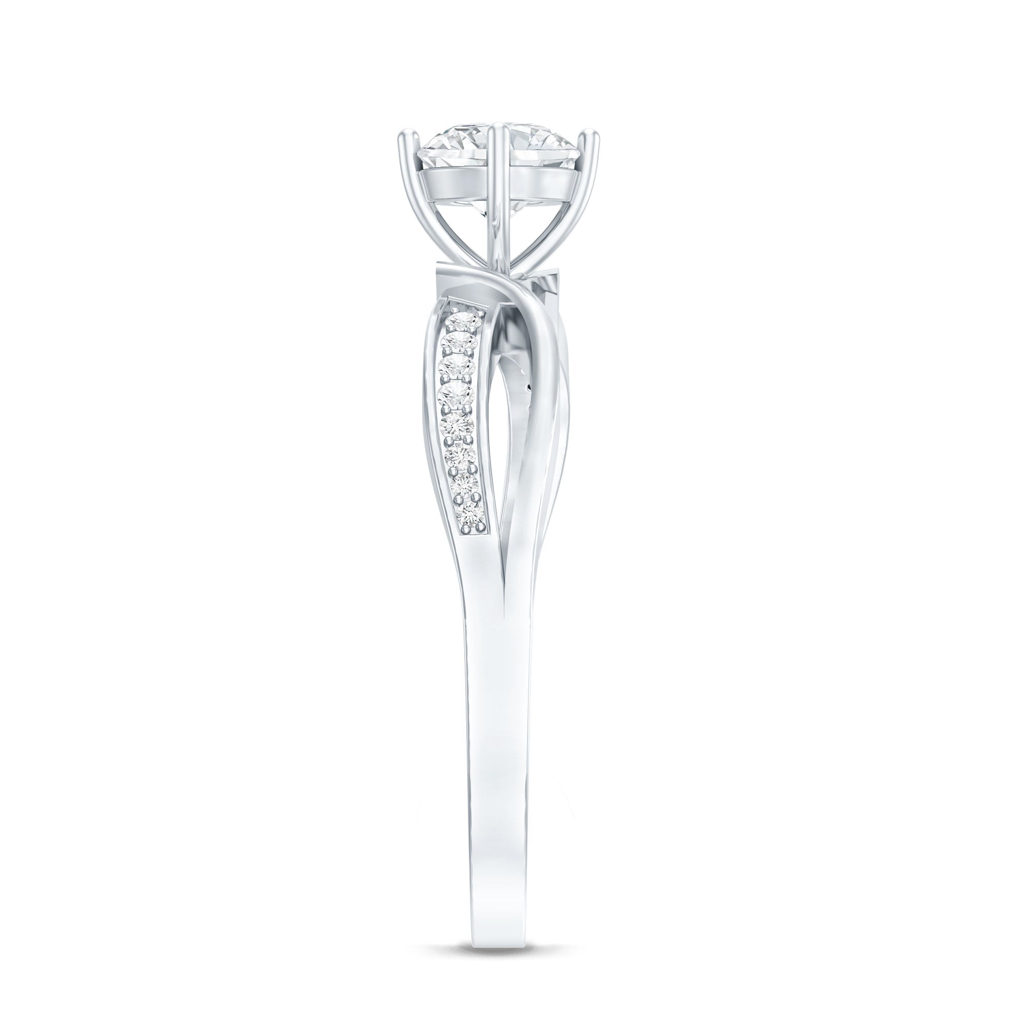 Certified Lab Grown Diamond 5 MM Infinity Engagement Ring Lab - ( EF-VS ) - Rosec Jewels