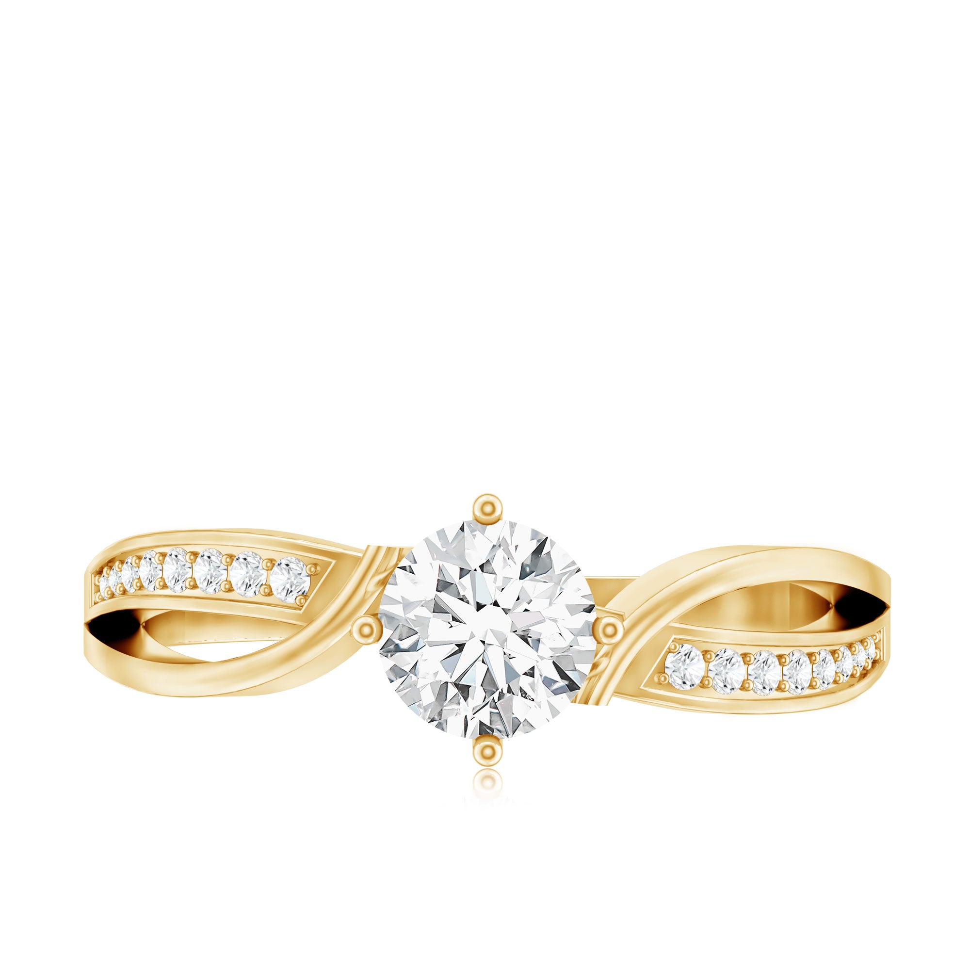 Certified Lab Grown Diamond 5 MM Infinity Engagement Ring Lab - ( EF-VS ) - Rosec Jewels
