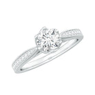 Rosec Jewels-Lab Grown Diamond Solitaire Engagement Ring with Side Stones