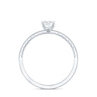5MM Lab Grown Diamond Engagement Ring With Side Stones Lab - ( EF-VS ) - Rosec Jewels