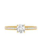 5MM Lab Grown Diamond Engagement Ring With Side Stones Lab - ( EF-VS ) - Rosec Jewels