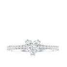 Rosec Jewels-Lab Grown Diamond 5 MM Heart Engagement Ring With Side Stones