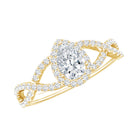 Lab Grown Diamond Teardrop Halo Engagement Ring For Women Lab - ( EF-VS ) - Rosec Jewels