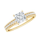 Certified Lab Grown Diamond 5 MM Princess Cut Engagement Ring For Women Lab - ( EF-VS ) - Rosec Jewels
