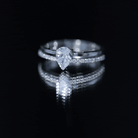Lab Grown Diamond Pear Shaped Solitaire Engagement Ring Lab - ( EF-VS ) - Rosec Jewels