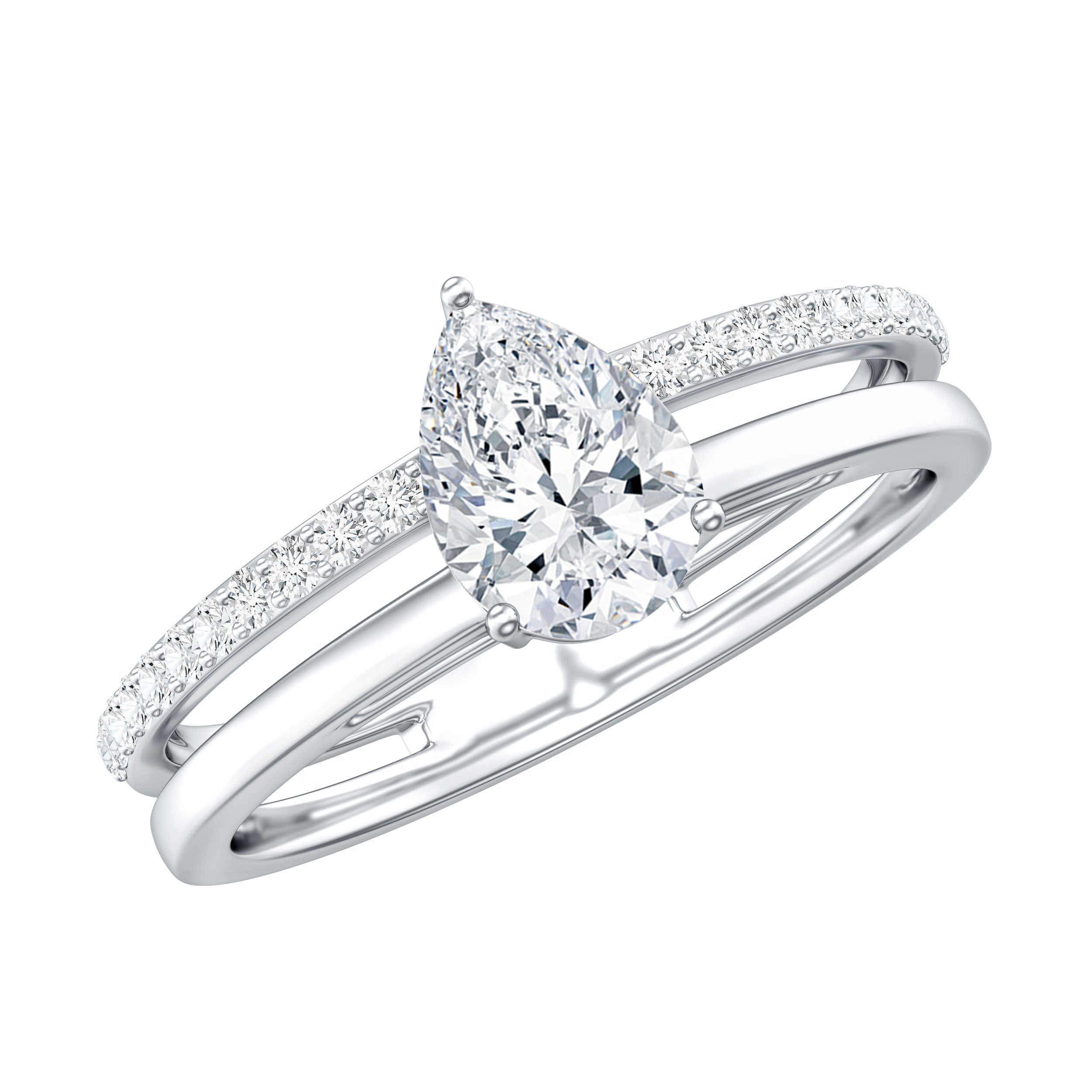 Rosec Jewels-Lab Grown Diamond Pear Shaped Solitaire Engagement Ring